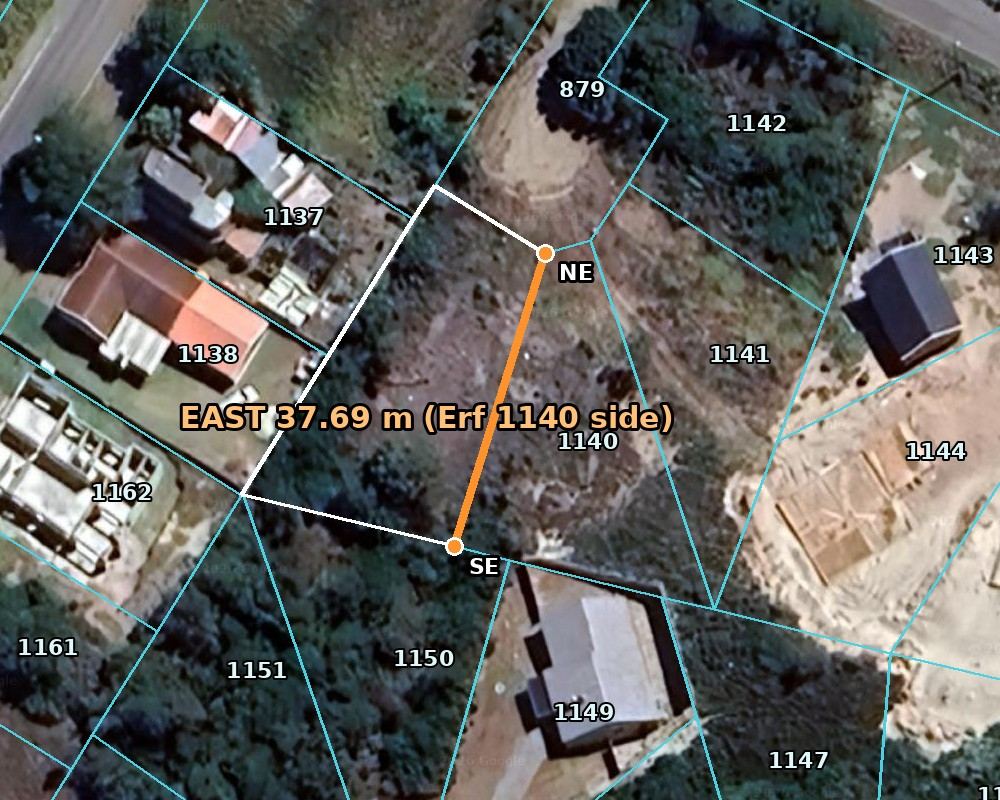 Erf 1139 eastern boundary aerial detail